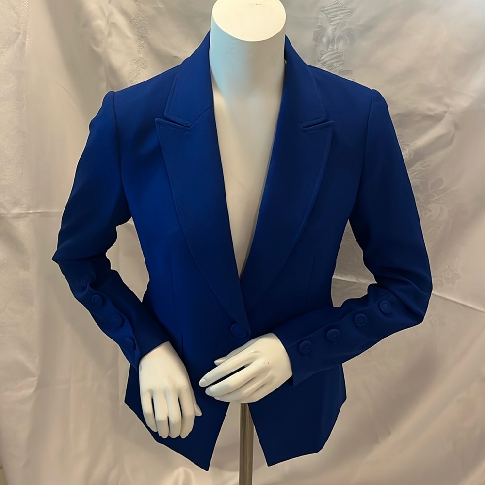 Tahari ASL Blue Tailored Blazer Professional Suit Jacket